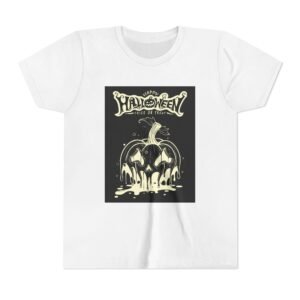 Halloween Youth Short Sleeve Tee - Spooky Pumpkin Design (Pack of 10)